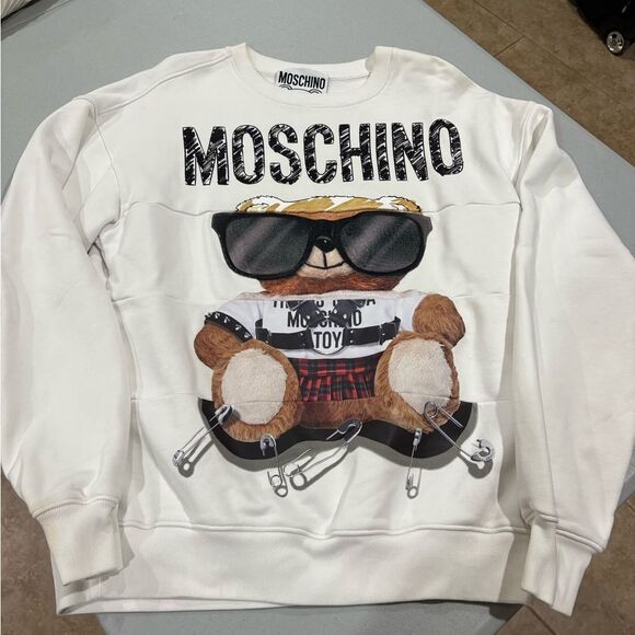 Moschino White Sweatshirt with Teddy Bear Graphic - Picture 6 of 8